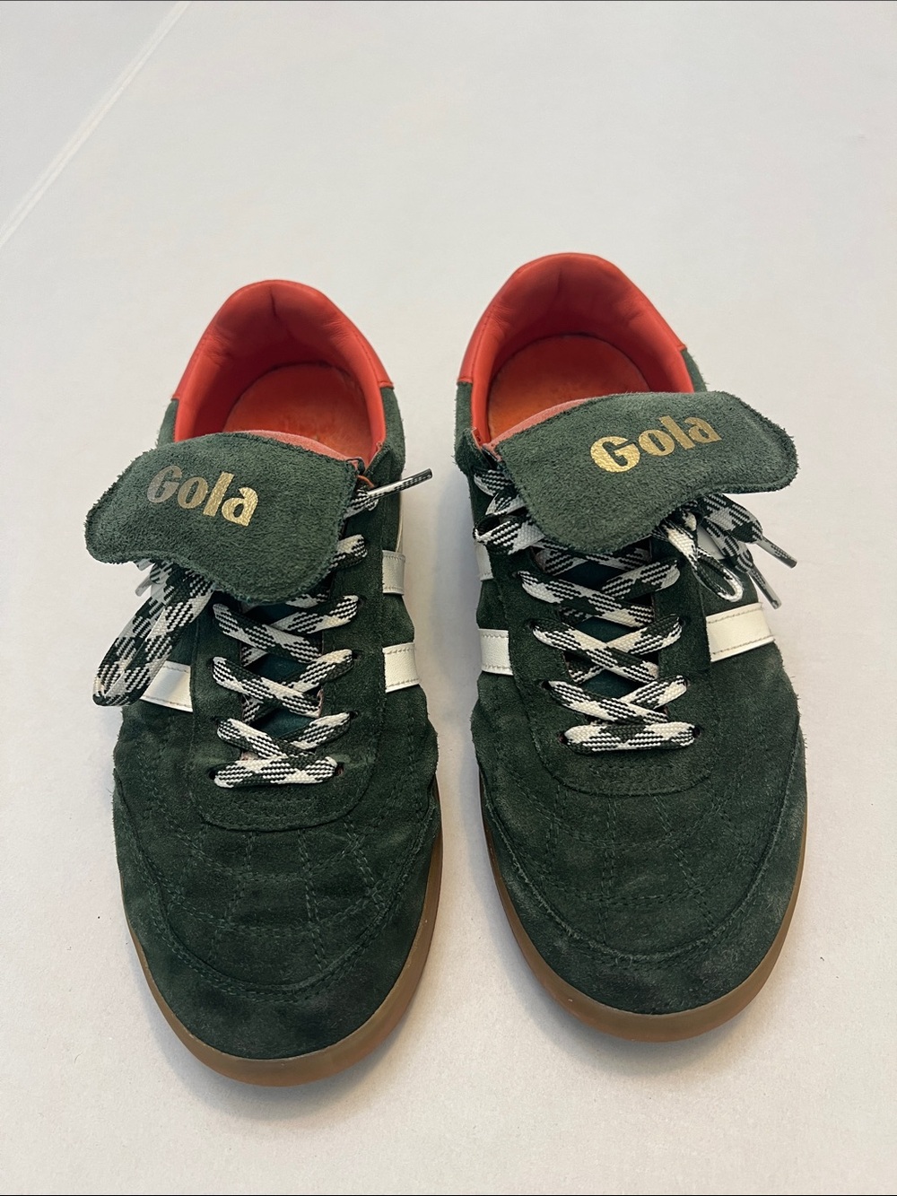 GOLA STADIA SUEDE 86  SNEAKER IN GREEN AND WHITE WOMENS SIZE 8 - Picture 3 of 12
